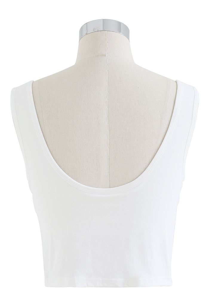 Débardeur bustier de couleur unie en blanc