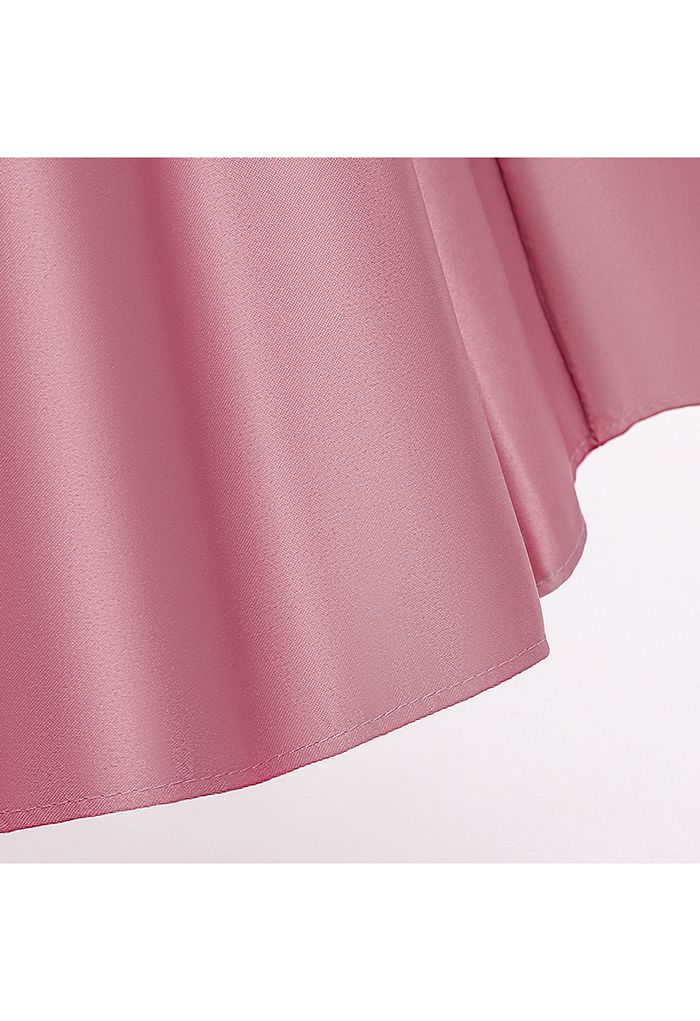 Robe de princesse sans manches à grand nœud dans le dos en rose pour les enfants
