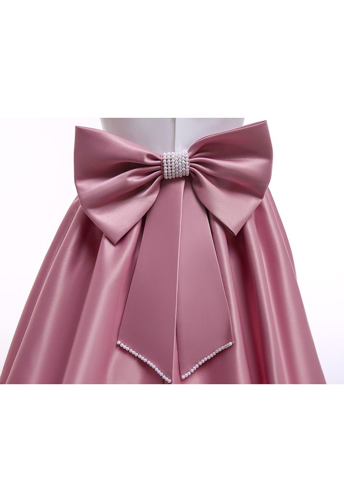 Robe de princesse à mancherons à taille perlée en rose pour enfants