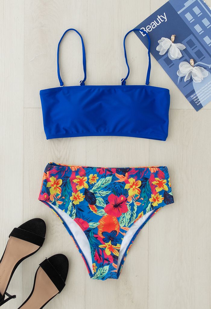 Ensemble de bikini camisole à imprimé floral aquarelle