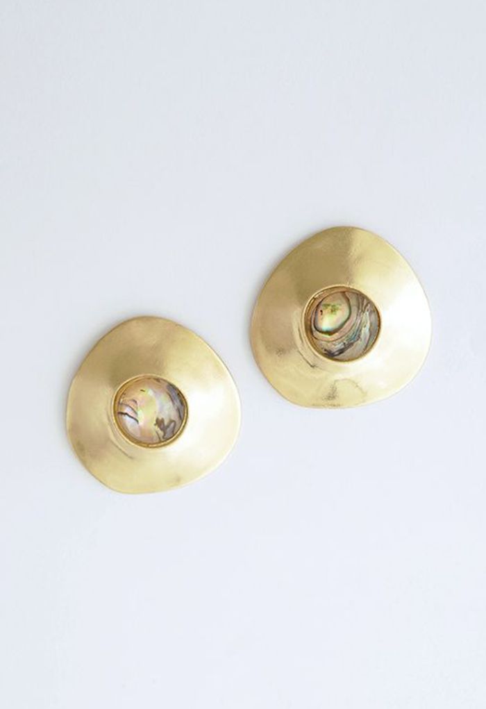 Boucles d'oreilles en or décorées de marbre