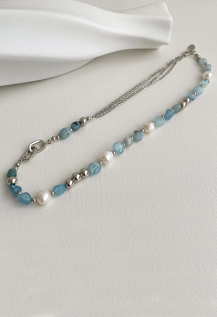 Collier de perles d'eau douce en cristal baroque