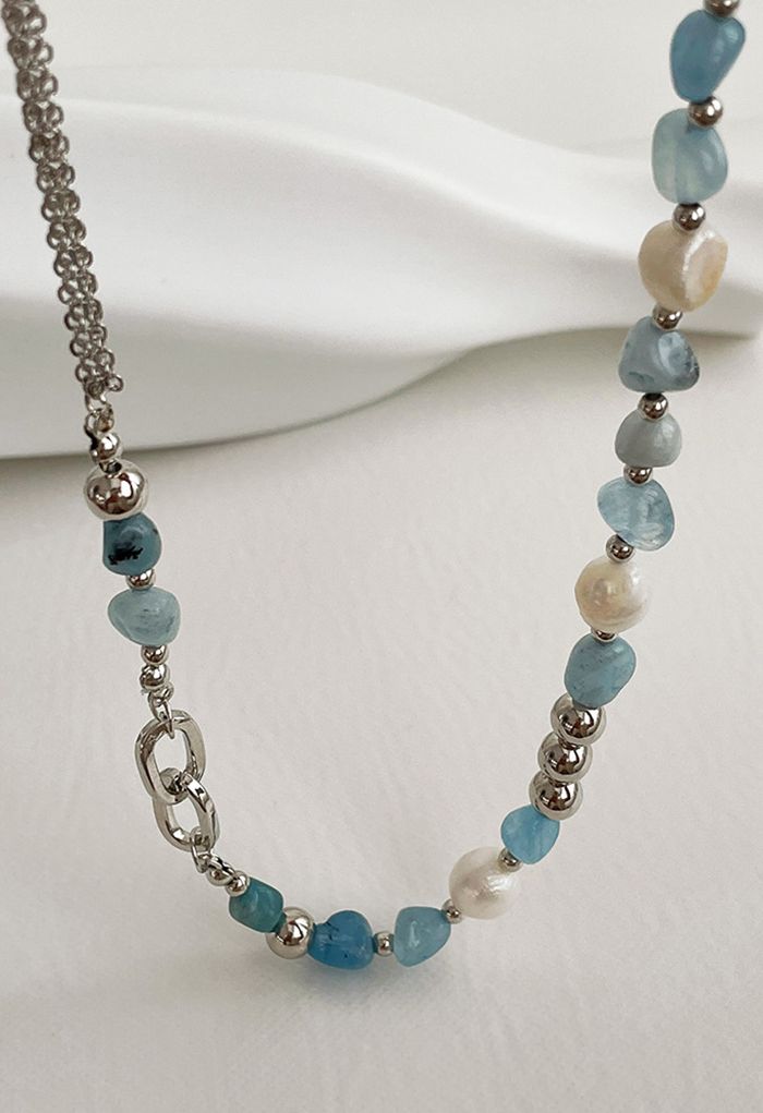 Collier de perles d'eau douce en cristal baroque