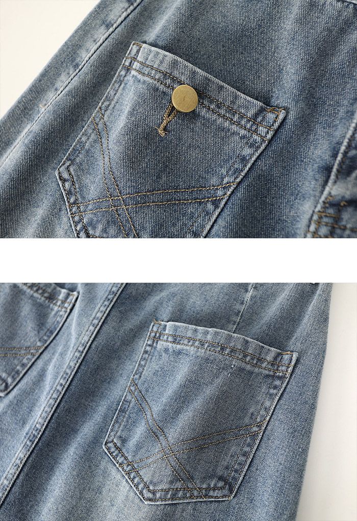 Jupe en jean fendue avec poches boutonnées