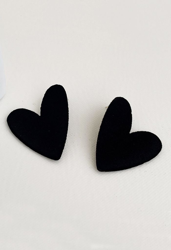 Boucles d'oreilles en forme de coeur en velours