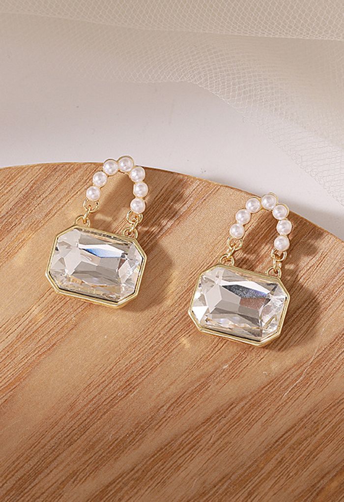 Boucles d'oreilles en cristal avec perles