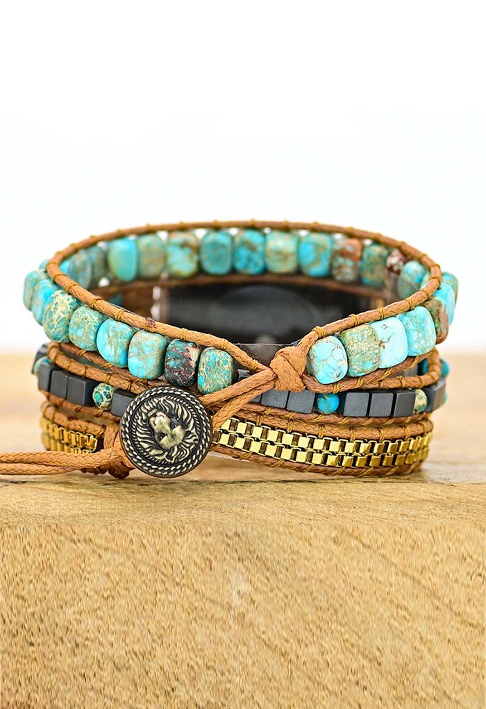 Bracelet de montre en pierre naturelle turquoise