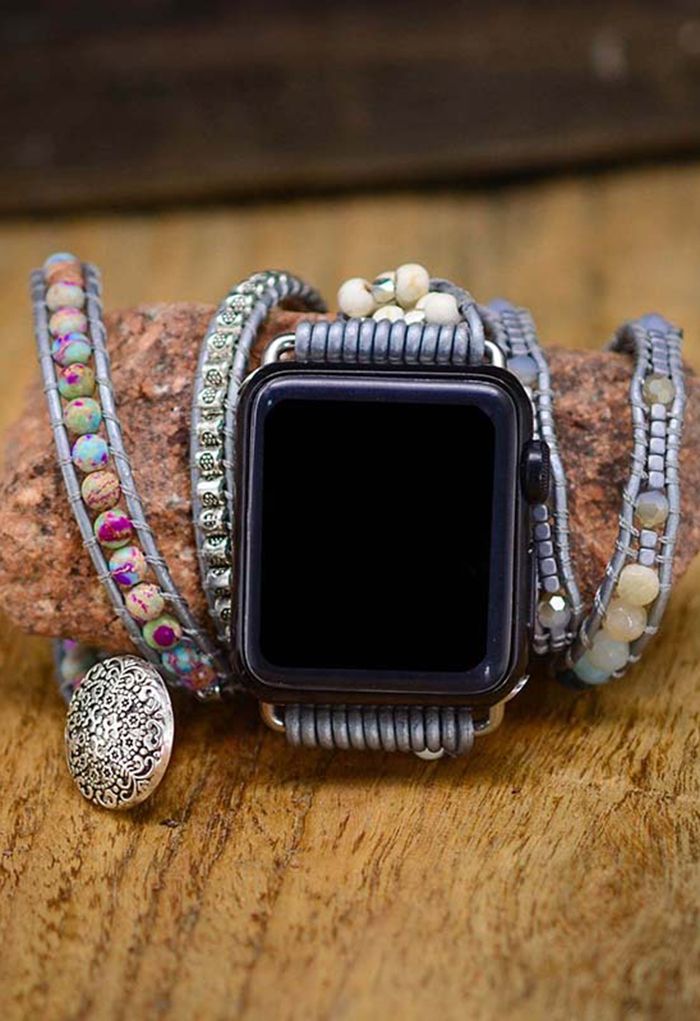 Bracelet de montre en ficelle de pierre naturelle de style bohème
