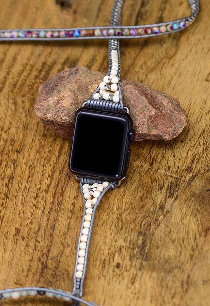 Bracelet de montre en ficelle de pierre naturelle de style bohème