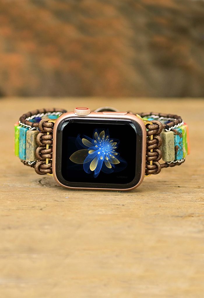Bracelet de montre en pierre naturelle colorée Boho Chic