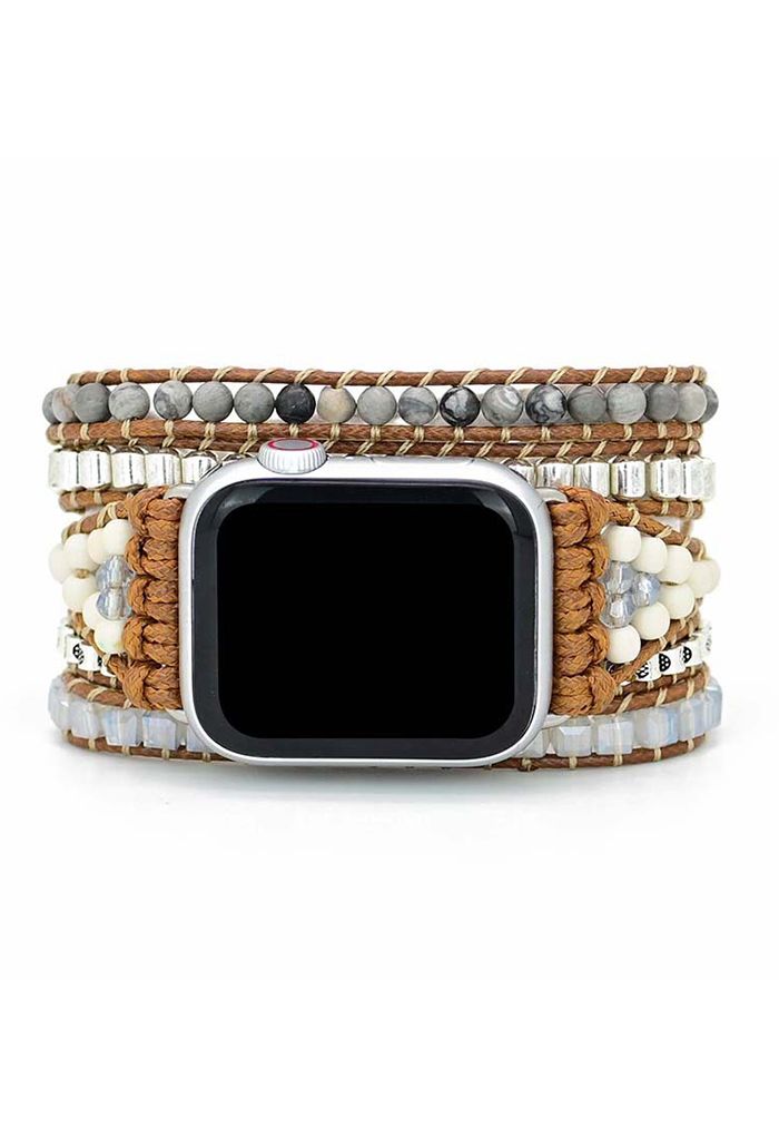 Bracelet de montre tendance à tissage multi-perles