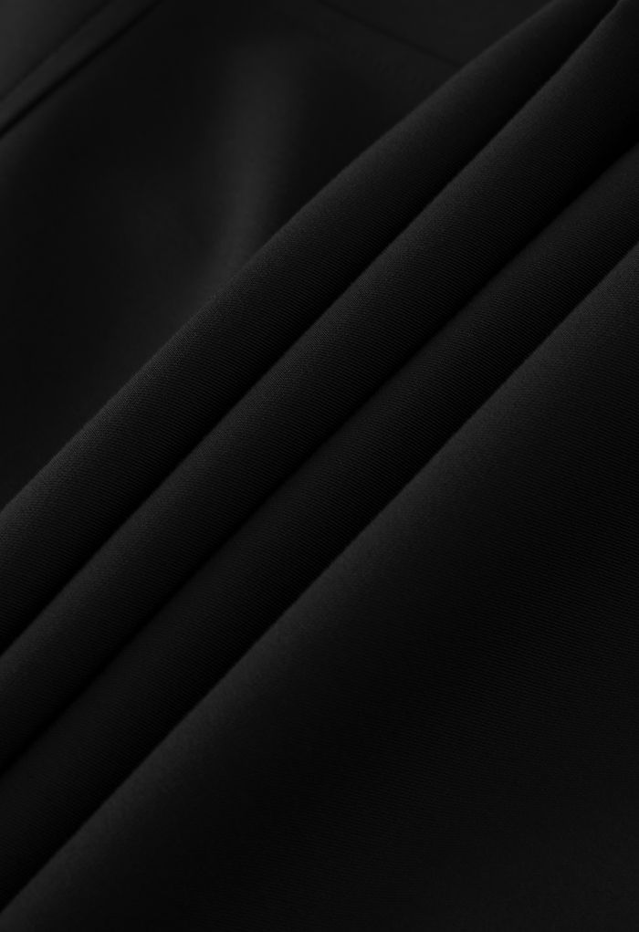 Jupe mi-longue haut de gamme à ourlet évasé en noir