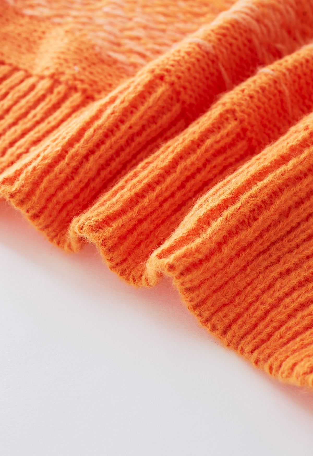 Chandail en tricot épais à encolure en V Sunset Ombre