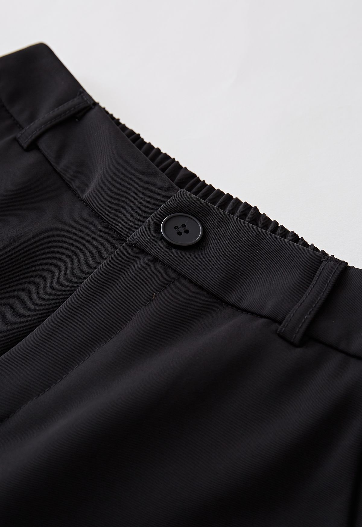 Pantalon évasé à taille semi-élastique en noir