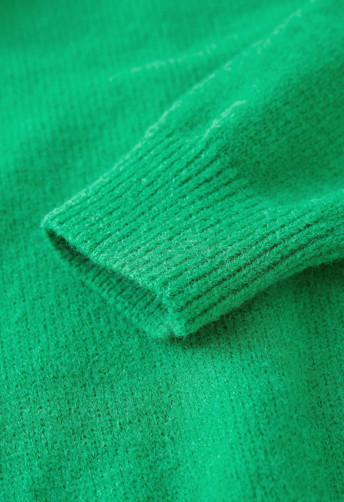 Cardigan court côtelé boutonné en vert