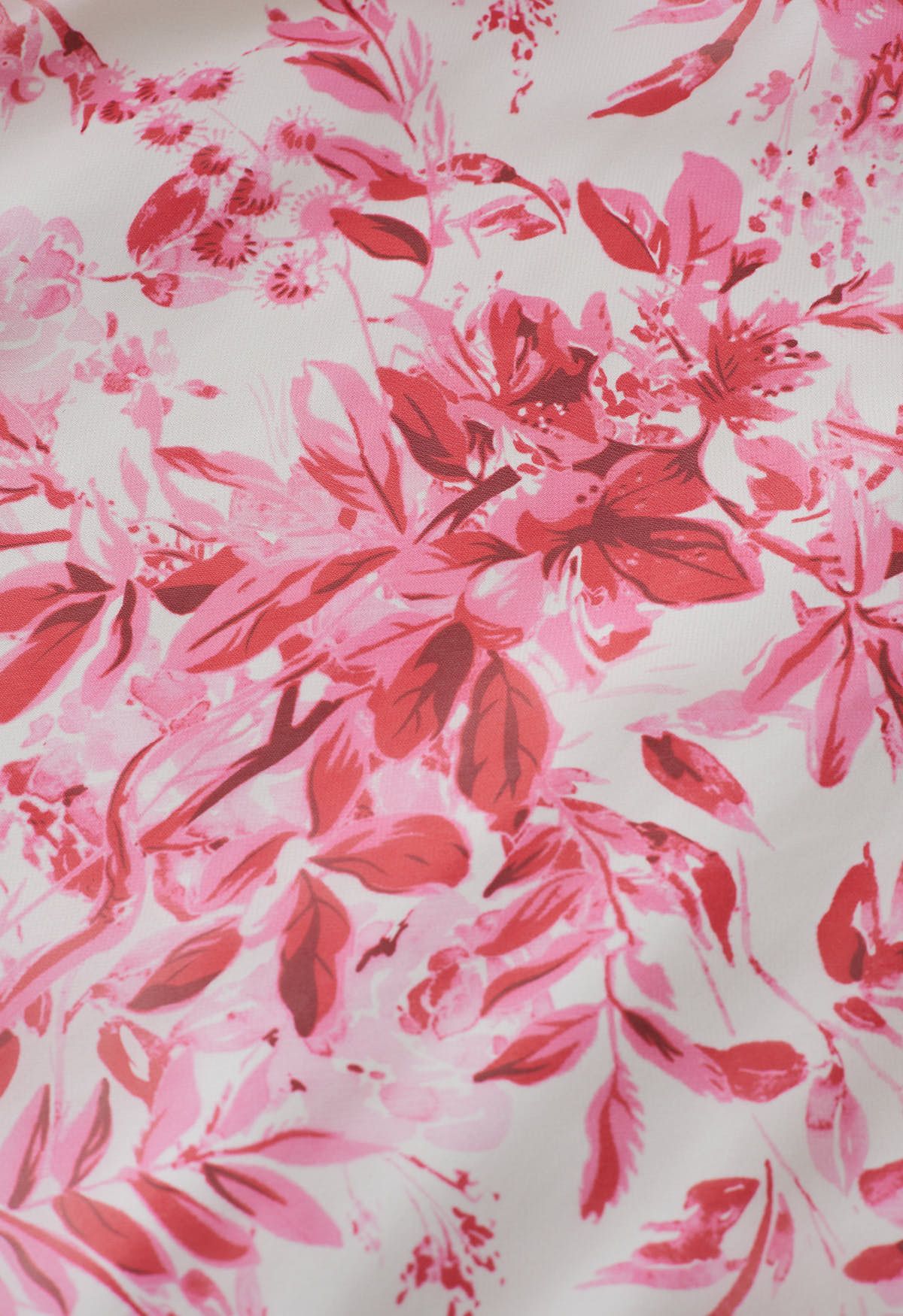 Jupe longue en mousseline imprimée Summer Forest en rose