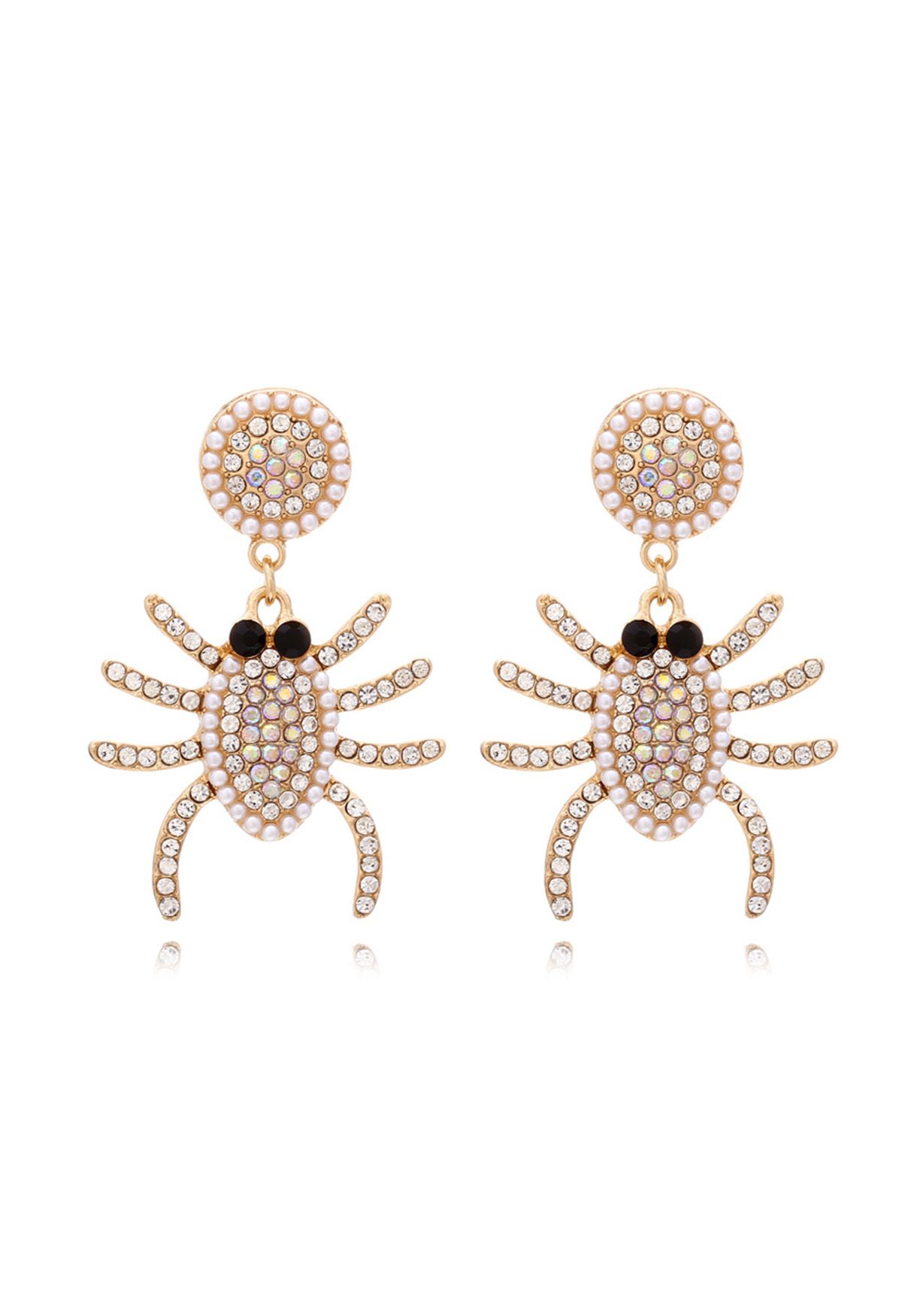Boucles d'oreilles pendantes en forme d'araignée et de zircons