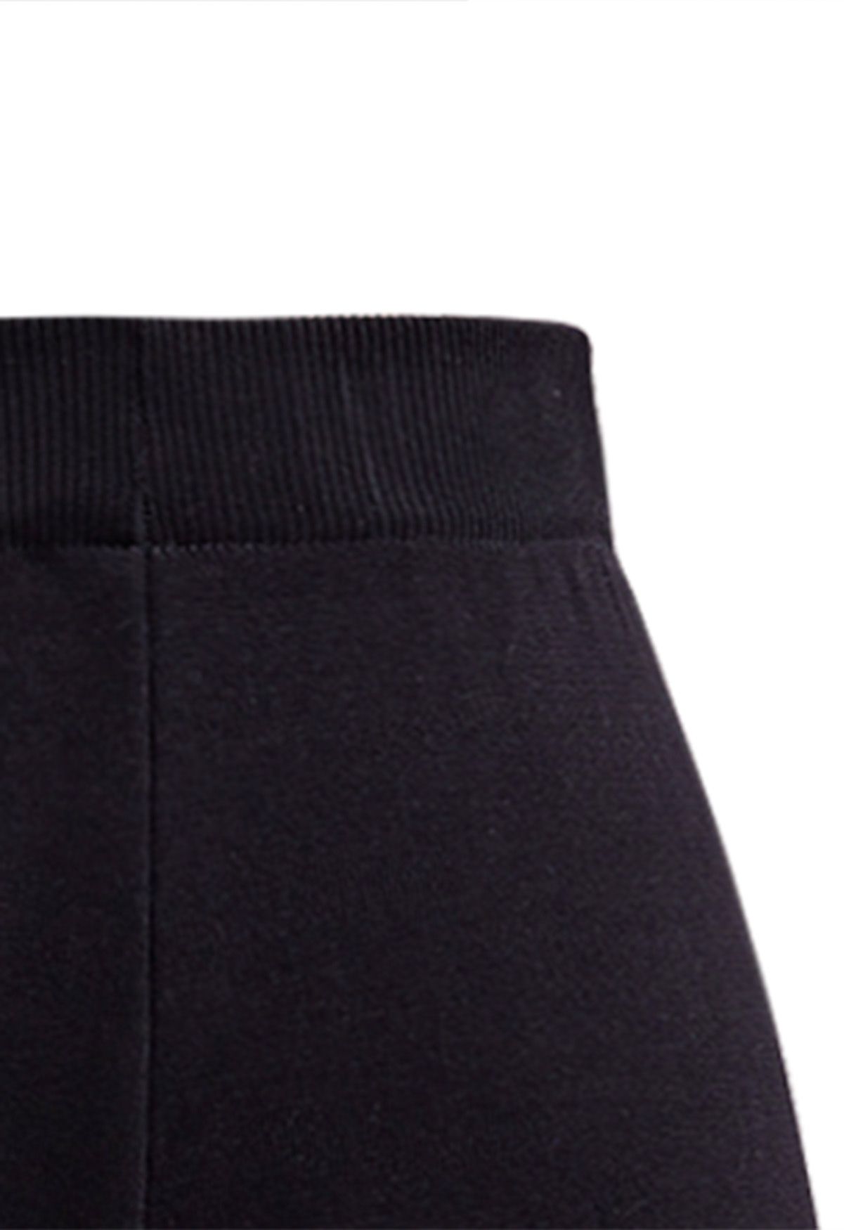 Ensemble pull et pantalon en tricot à col roulé à rayures en noir