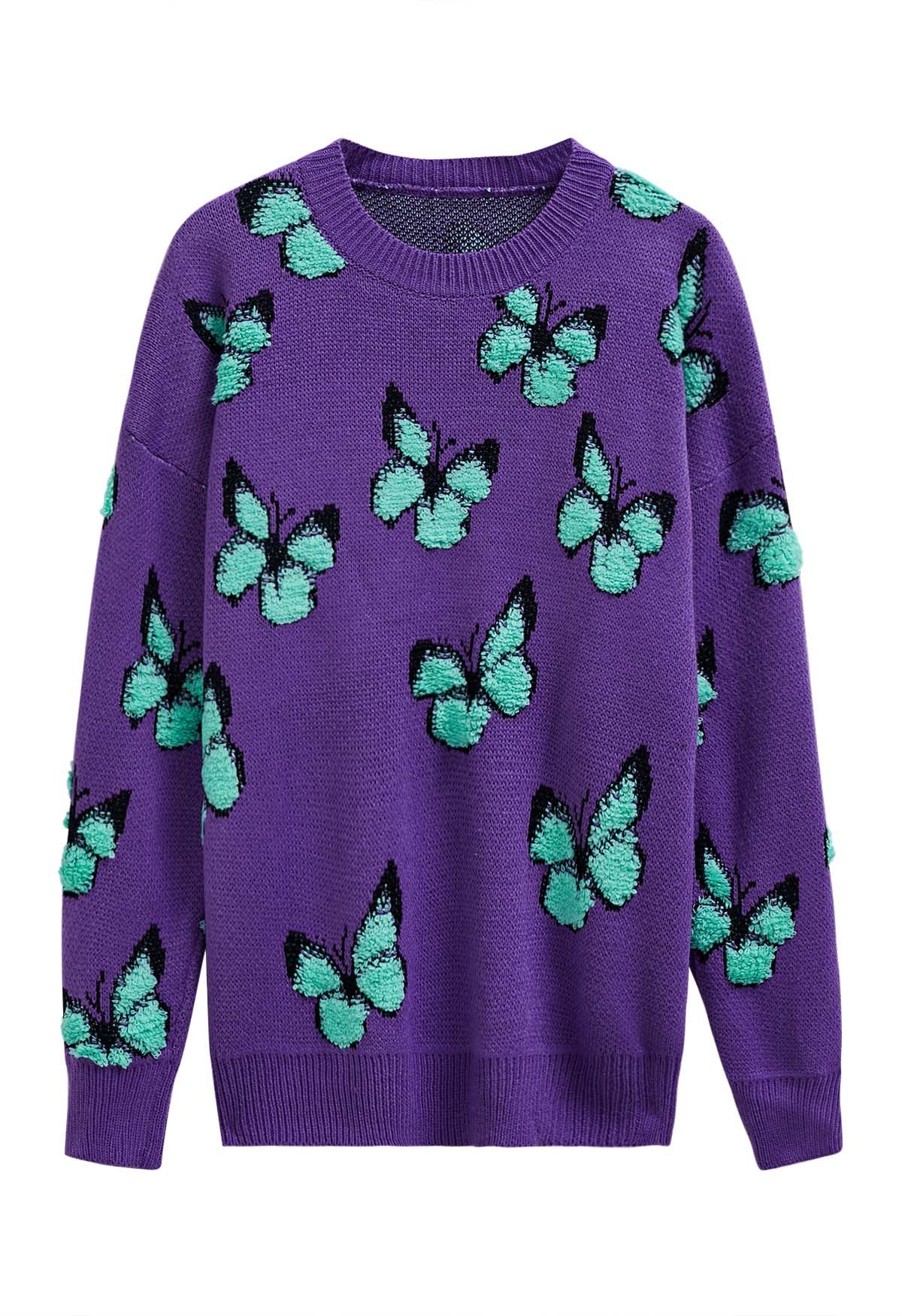 Pull en tricot côtelé Balletic Butterfly en violet