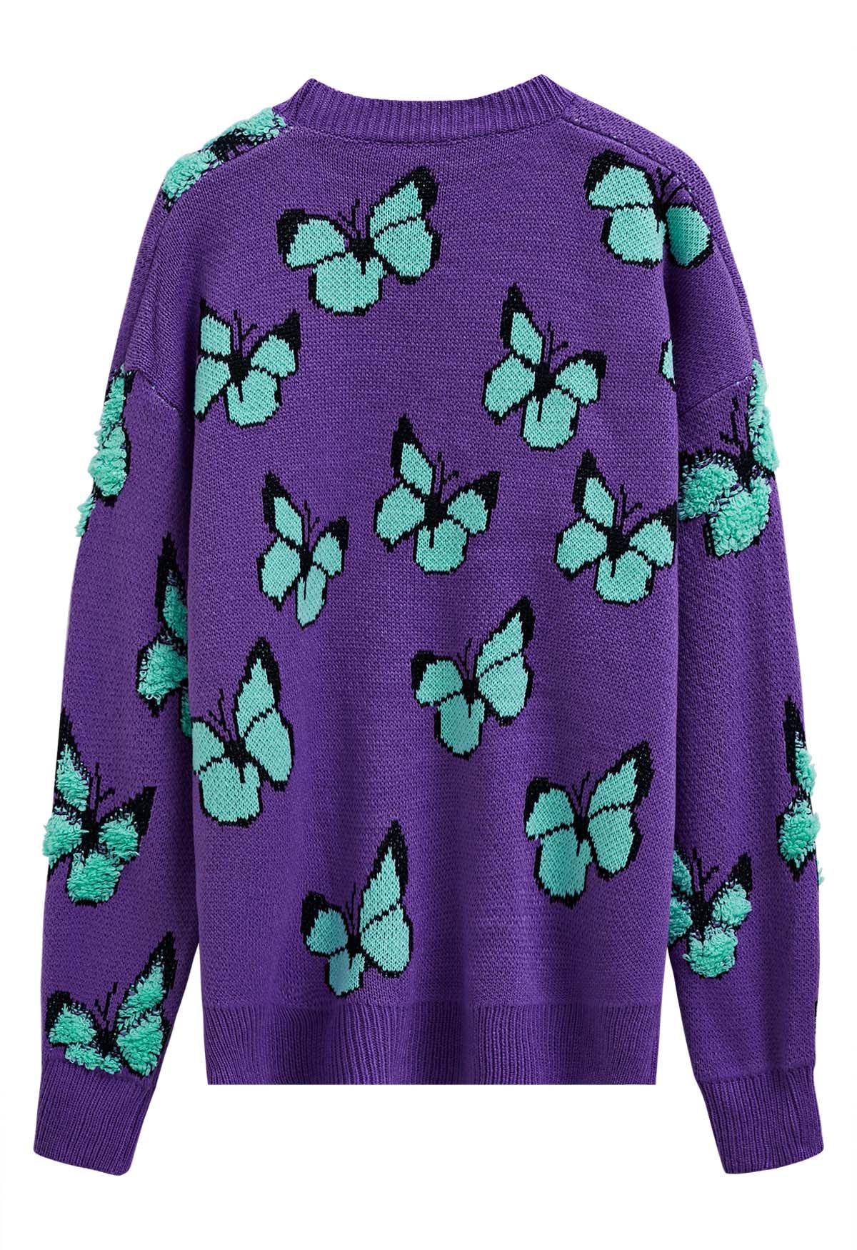 Pull en tricot côtelé Balletic Butterfly en violet