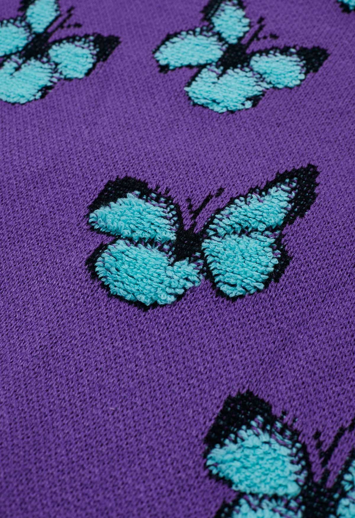 Pull en tricot côtelé Balletic Butterfly en violet