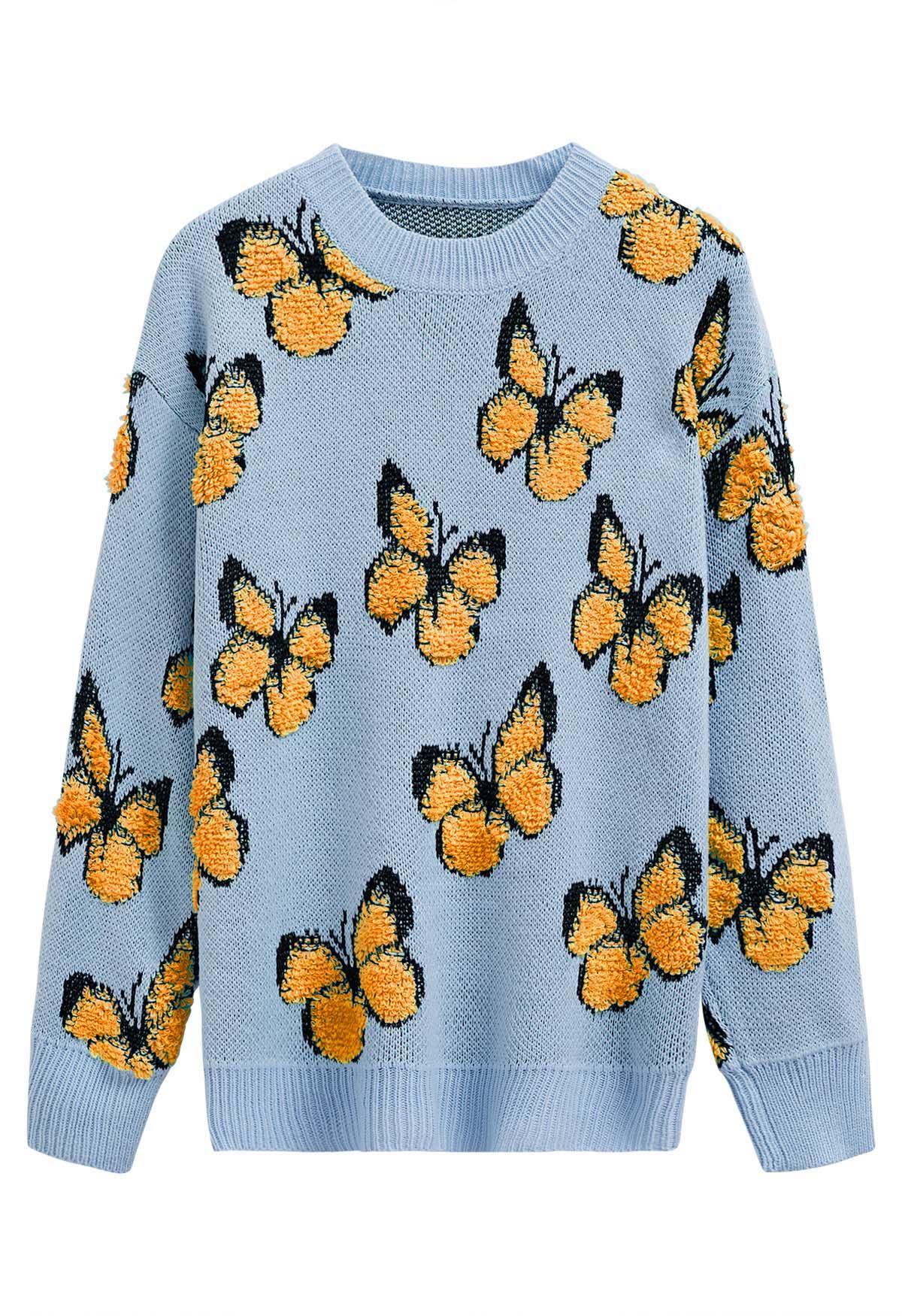 Pull en tricot côtelé Balletic Butterfly en bleu