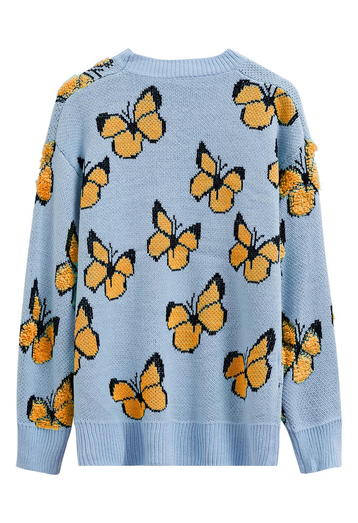 Pull en tricot côtelé Balletic Butterfly en bleu