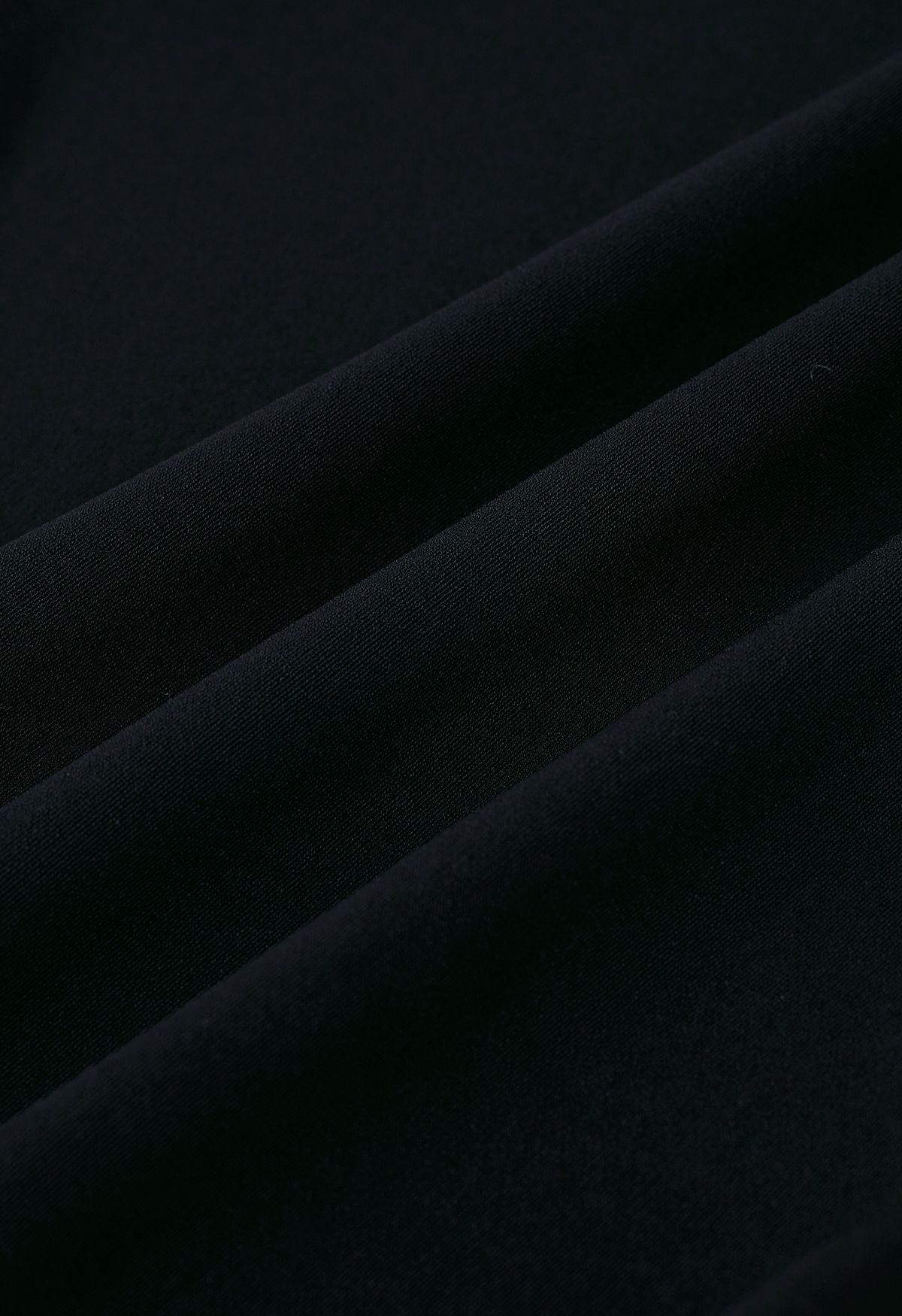 Pantalon droit plissé à cordon de serrage sur le côté en noir