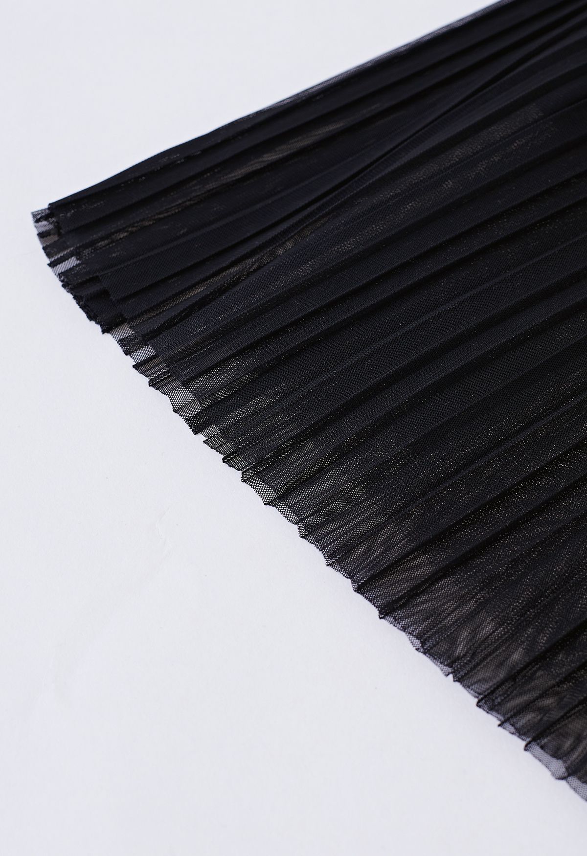 Jupe plissée en tulle à double couche en noir