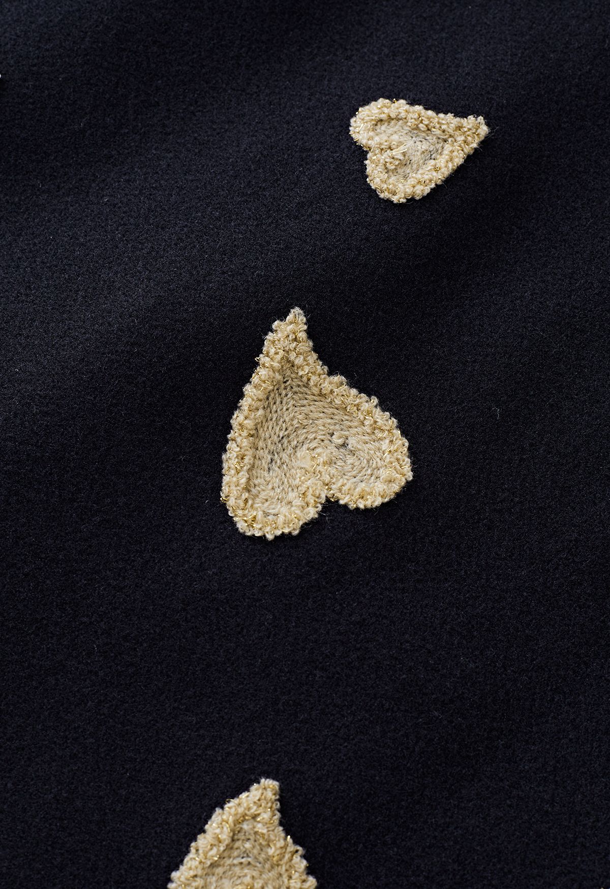 Mini-jupe en laine mélangée brodée de cœurs