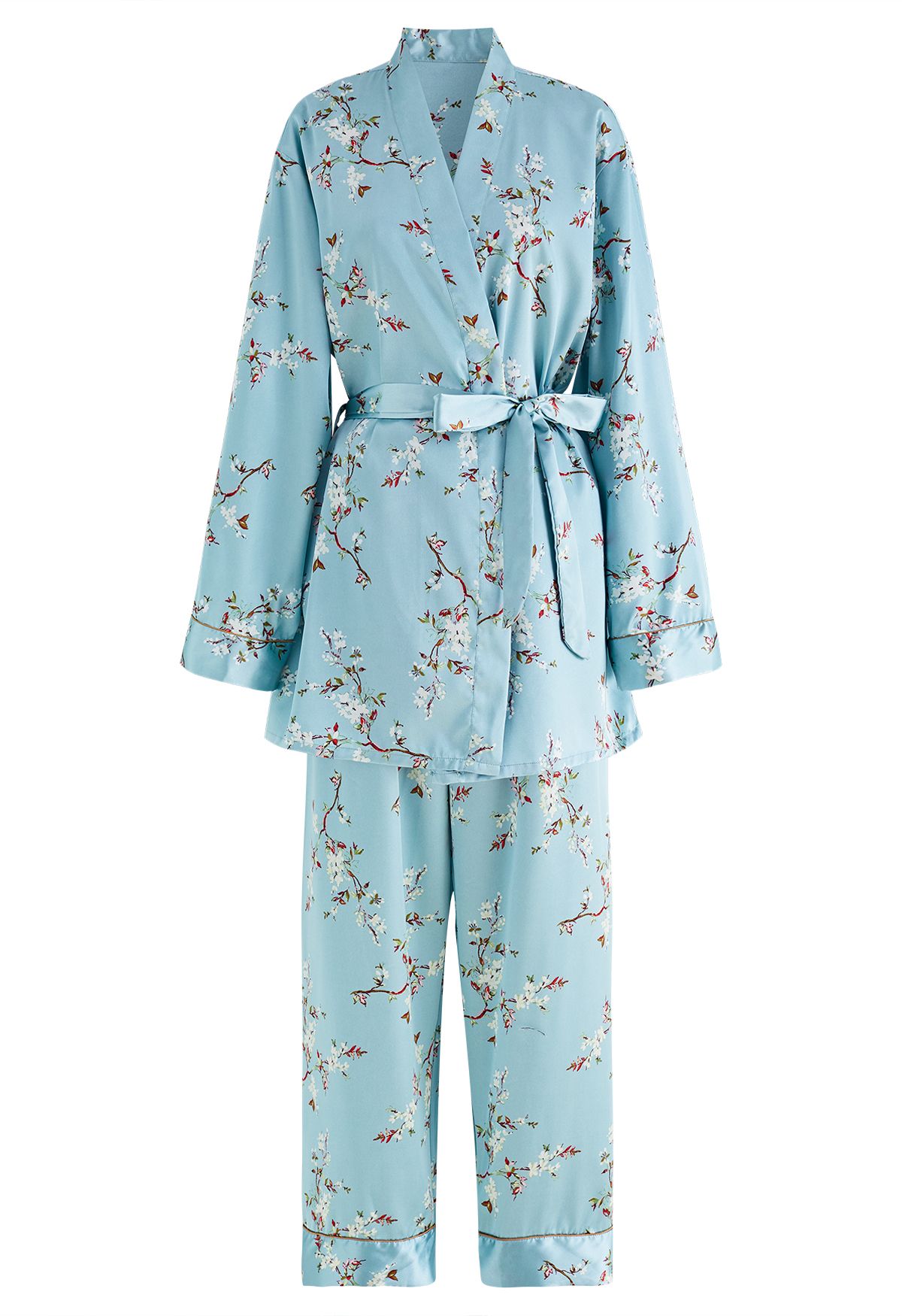 Pyjama quatre pièces fleur de prunier