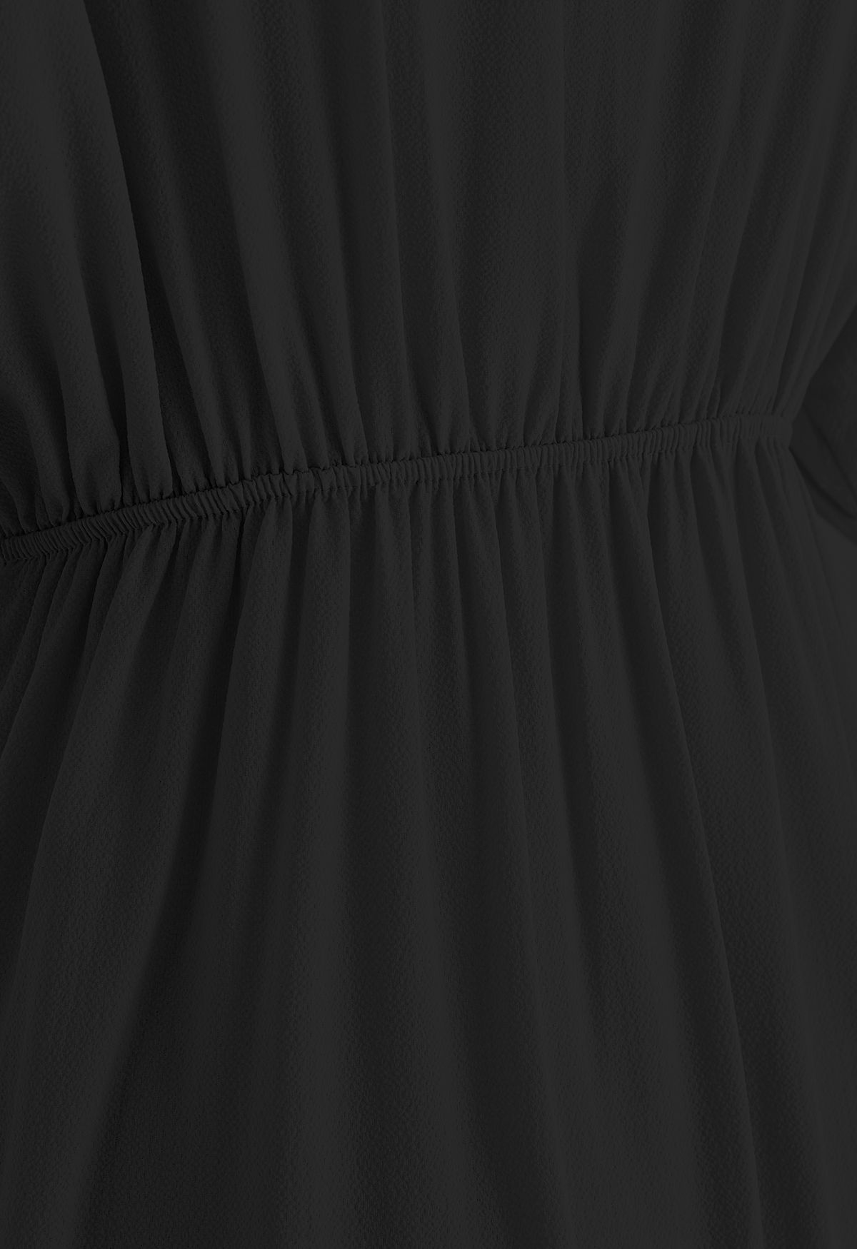 Couverture texturée à encolure en V profonde en noir