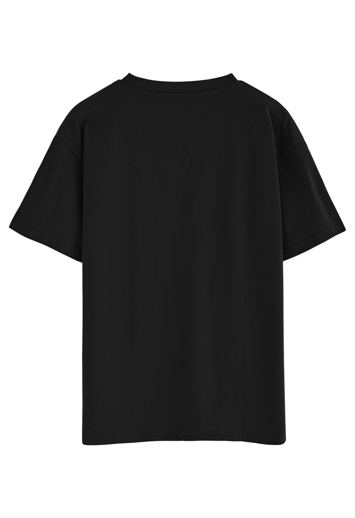 T-shirt col rond imprimé Paris en noir