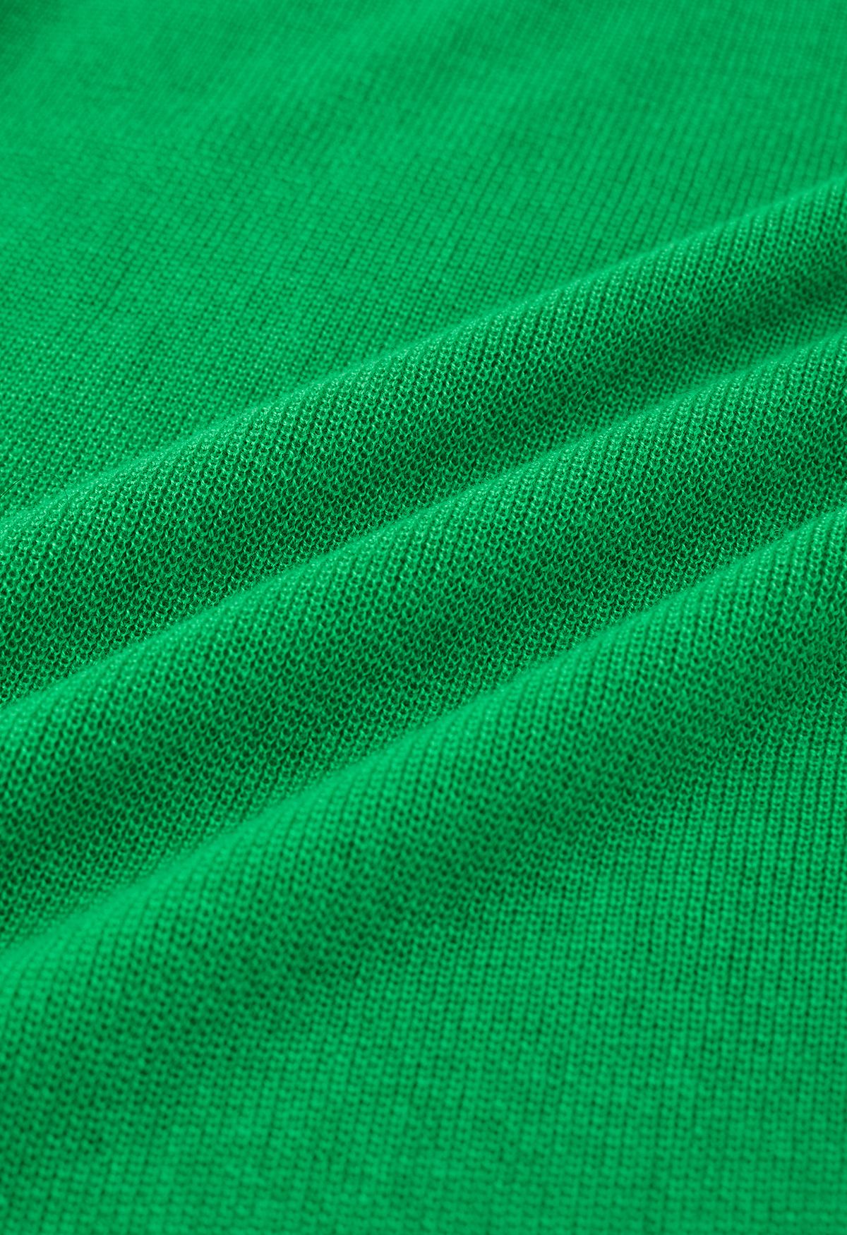 Jupe longue crayon taille haute tricotée en vert