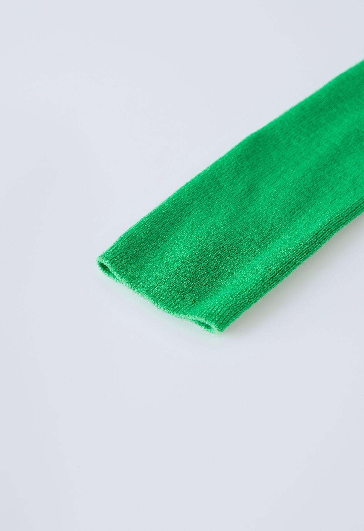 Haut en tricot à épaules dénudées et replié en vert