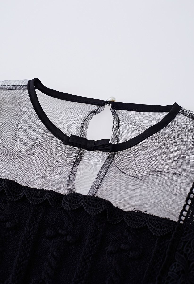 Haut Glamorous Mesh Spliced Knit en Noir