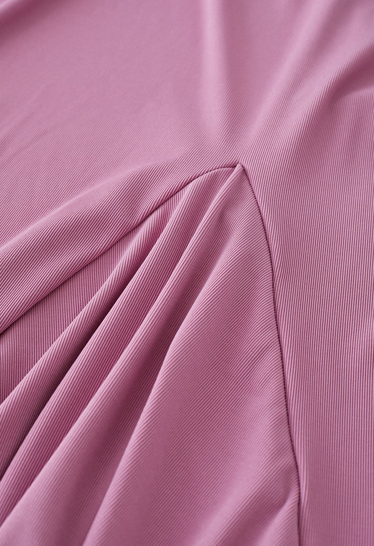 Robe caraco à ourlet à volants de couleur unie en rose