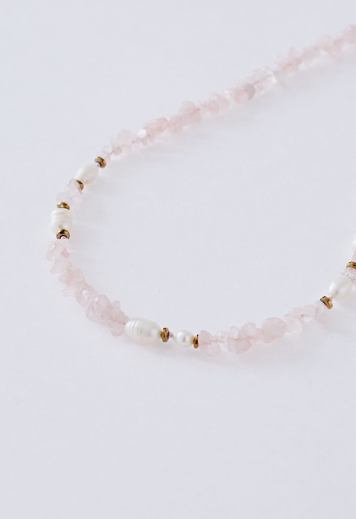 Collier de perles épissés en cristal rose brillant