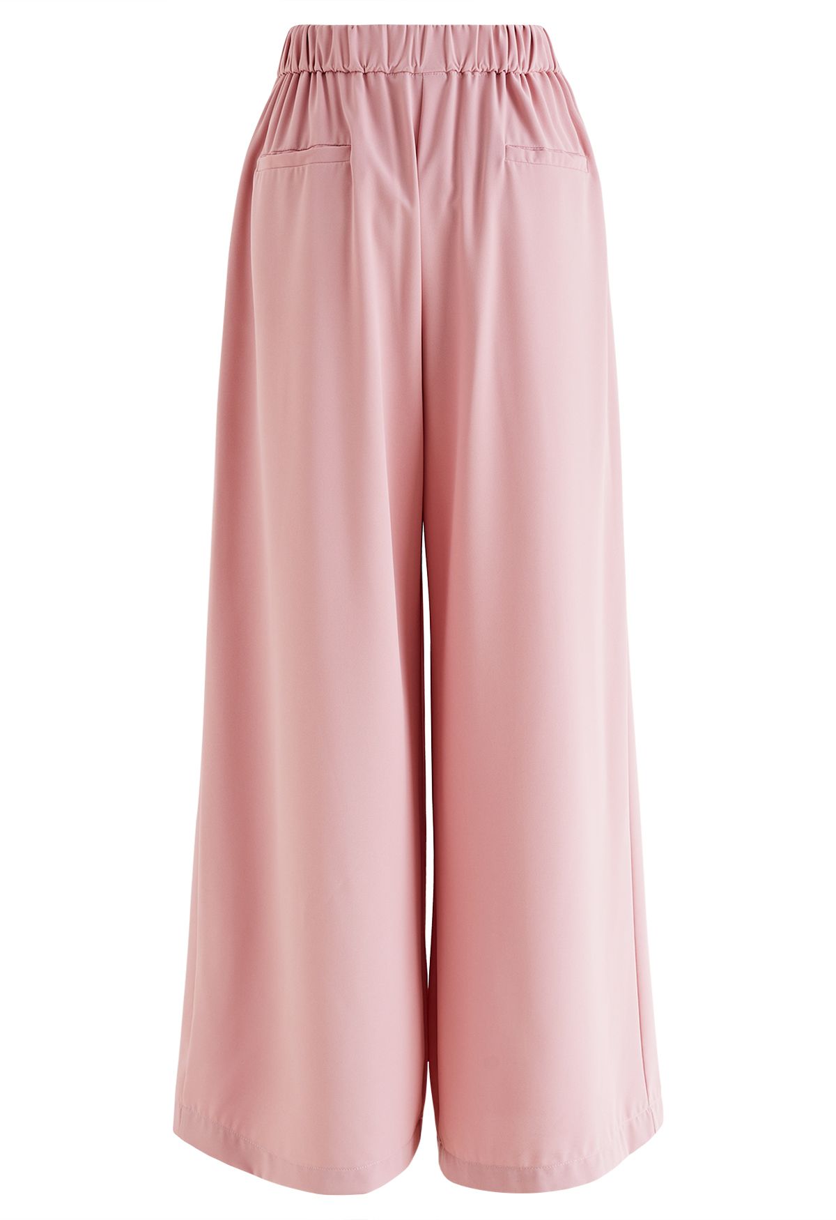 Pantalon large à plis fantaisistes en rose