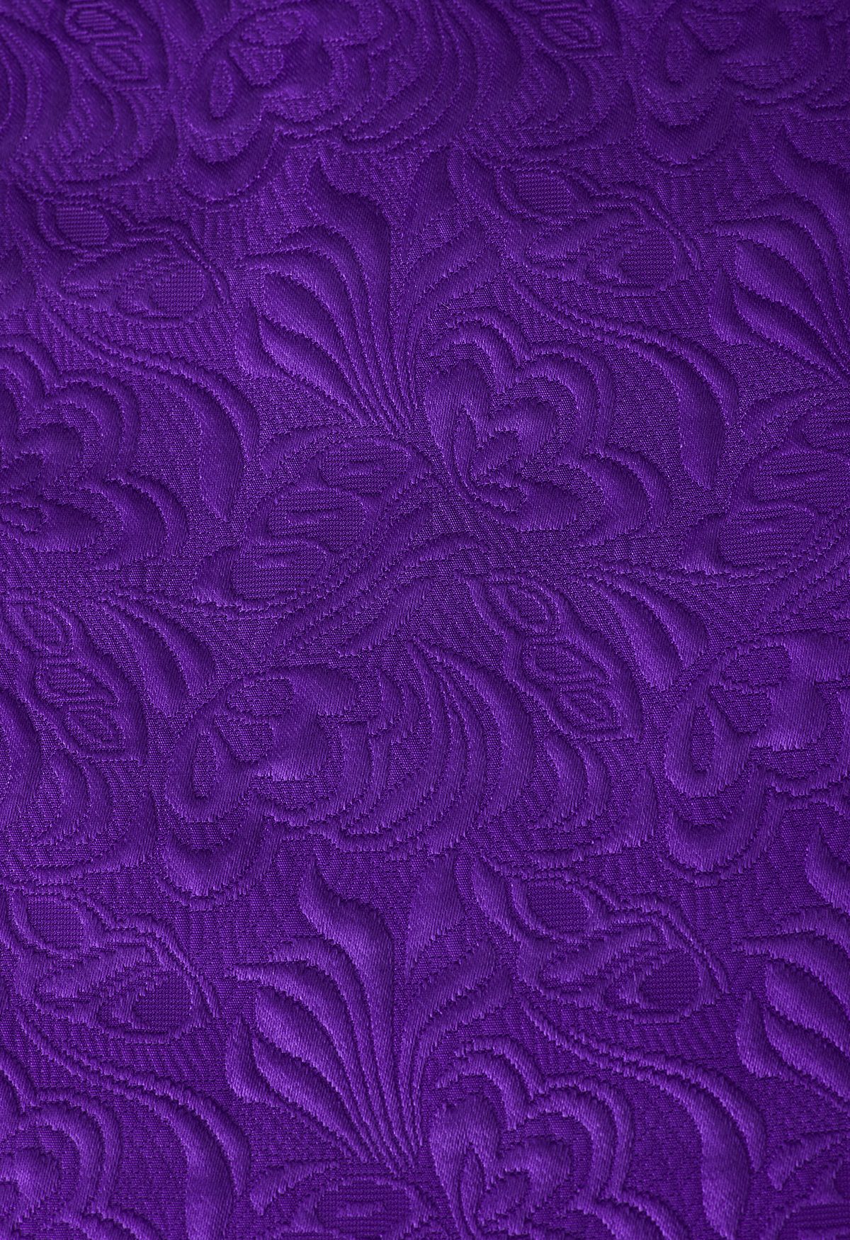 Jupe mi-longue Noble en jacquard floral en relief en violet