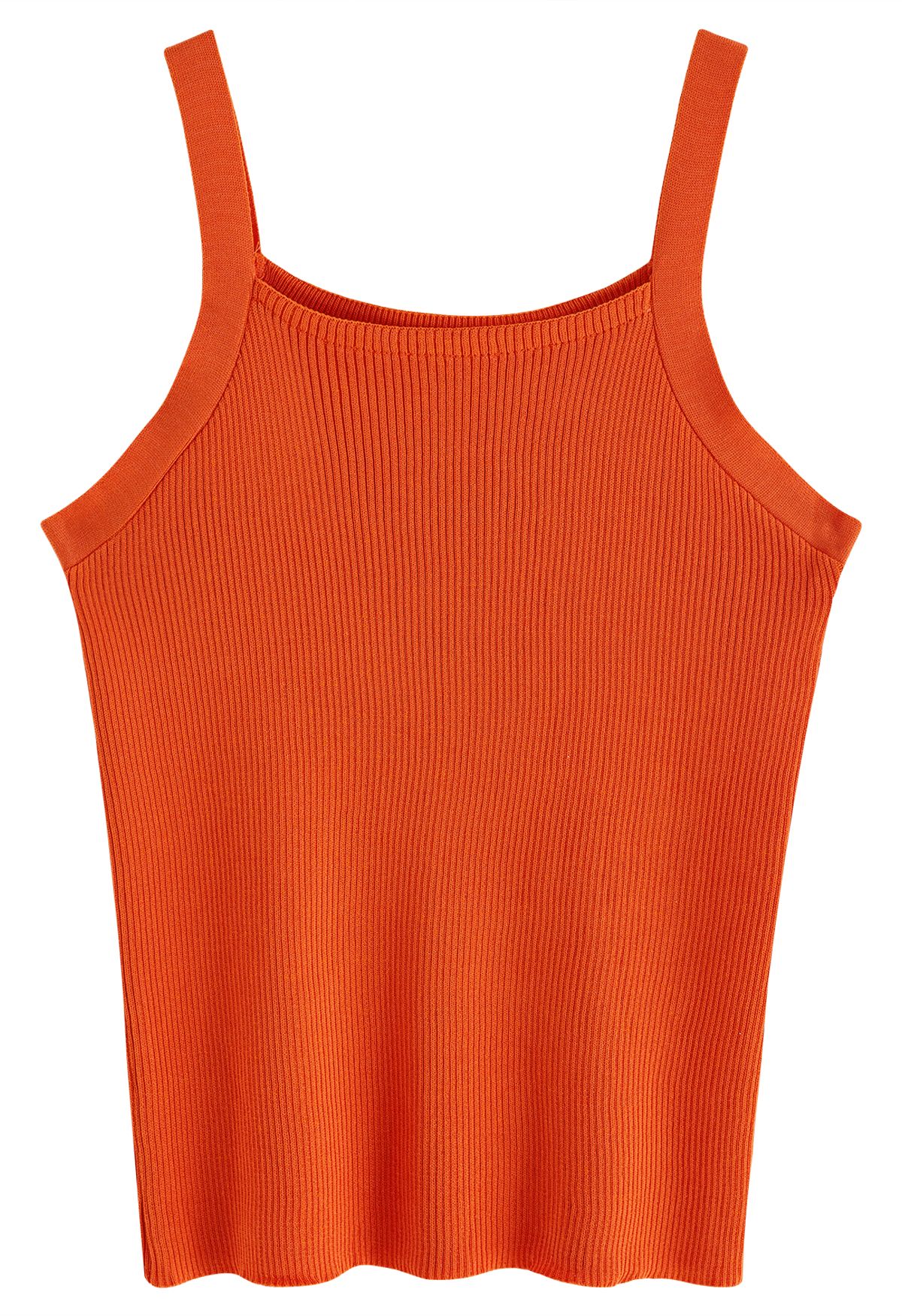 Caraco en tricot côtelé extensible en orange