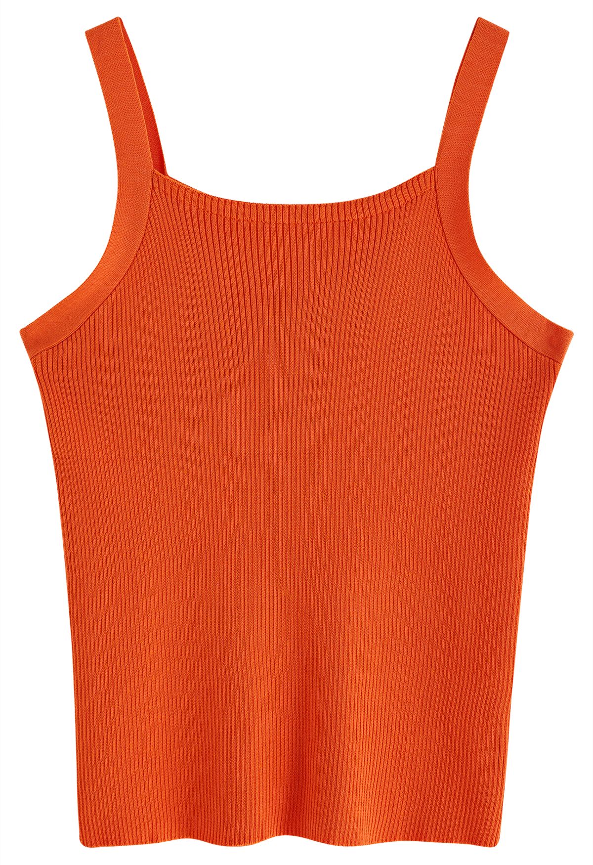 Caraco en tricot côtelé extensible en orange