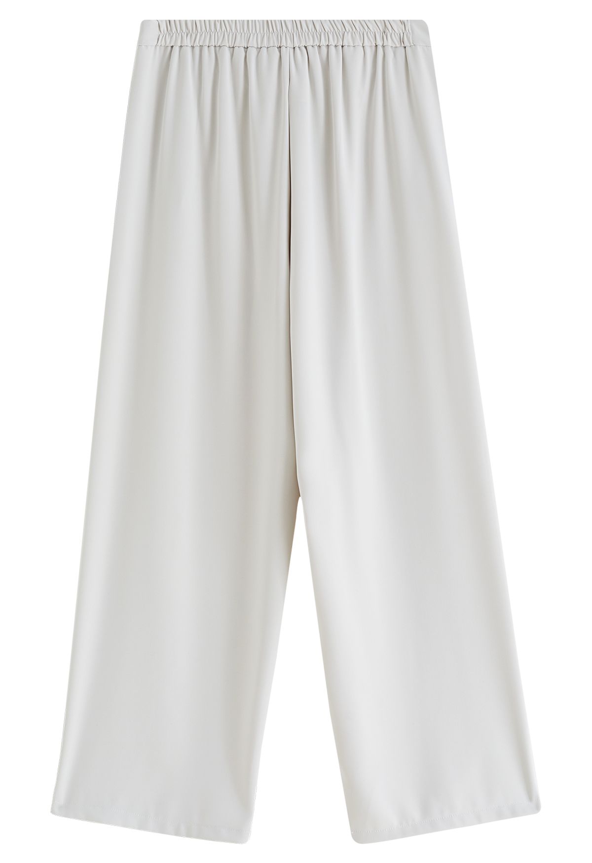 Pantalon plissé à taille avec cordon de serrage en ivoire