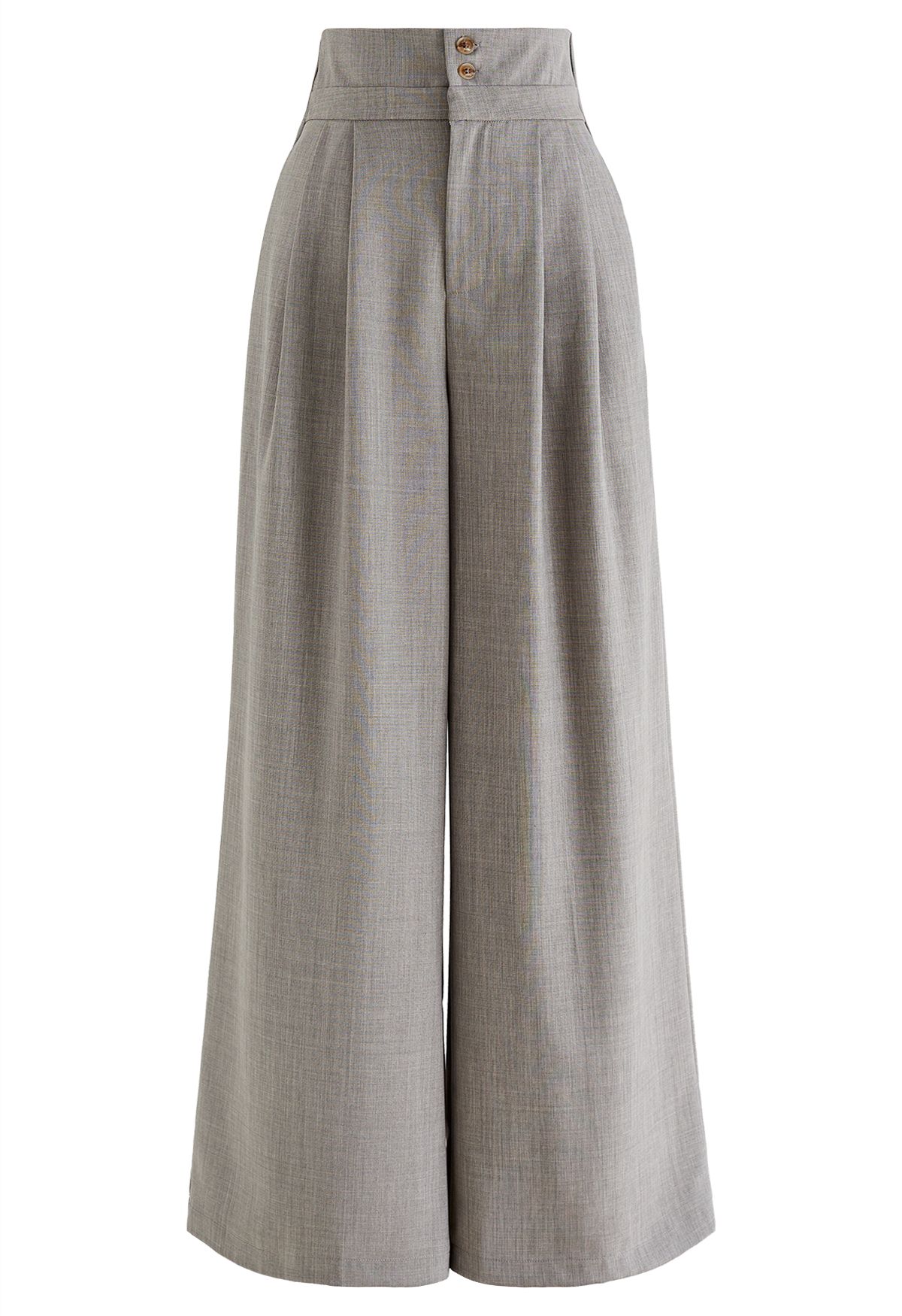 Pantalon large à plis subtils gris
