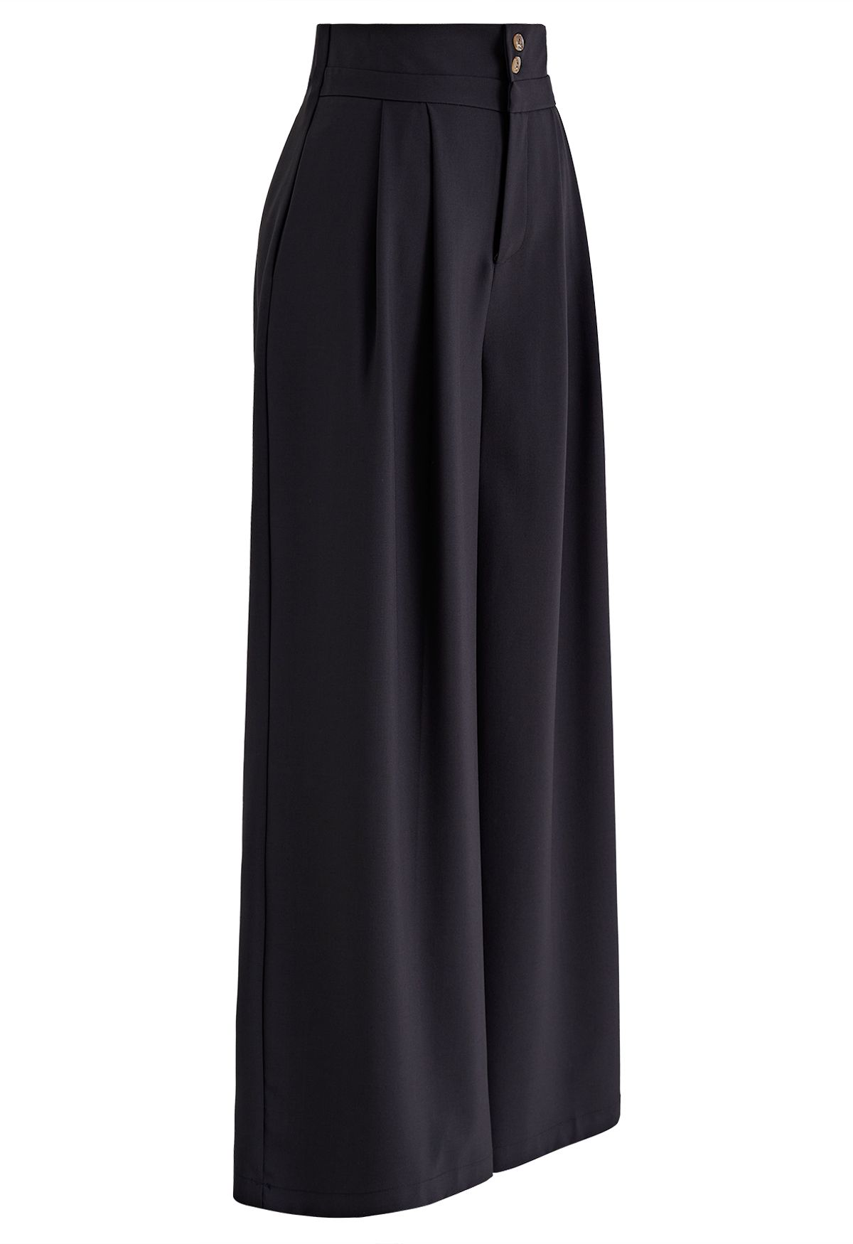 Pantalon large à plis subtils en noir