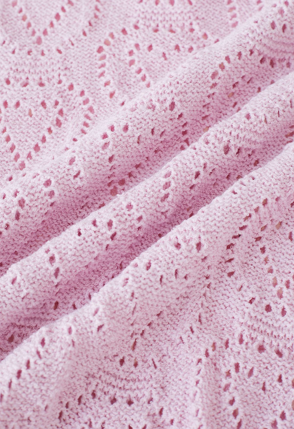 Haut en tricot pointelle en forme de cœur en rose