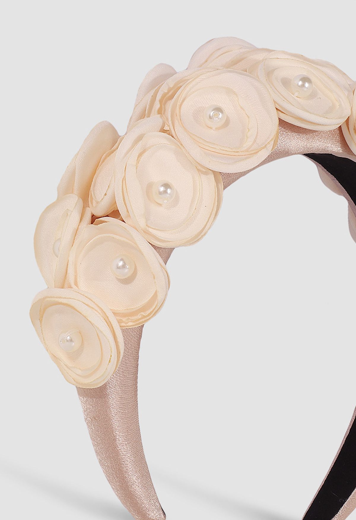 Serre-tête gracieux en perles de fleurs 3D