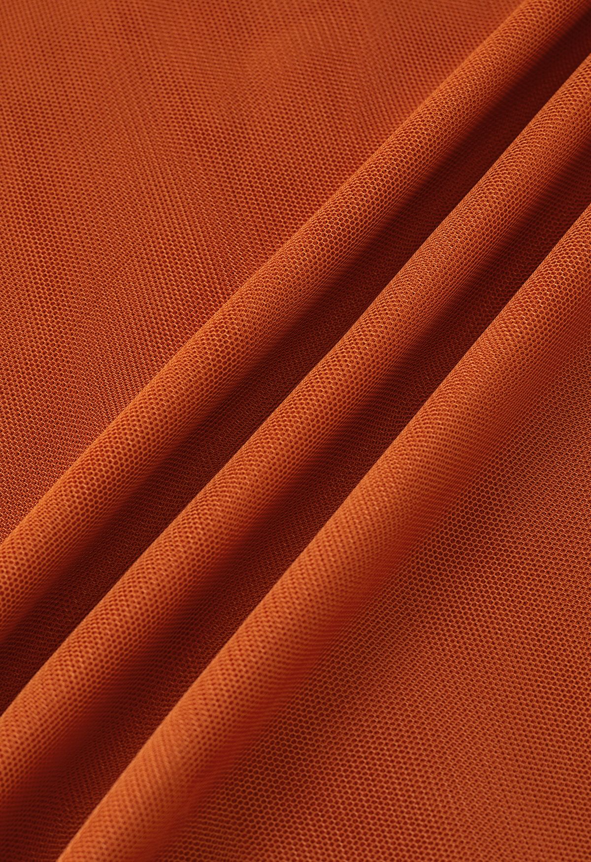 Robe portefeuille en tulle à mailles croisées à dos ouvert en orange