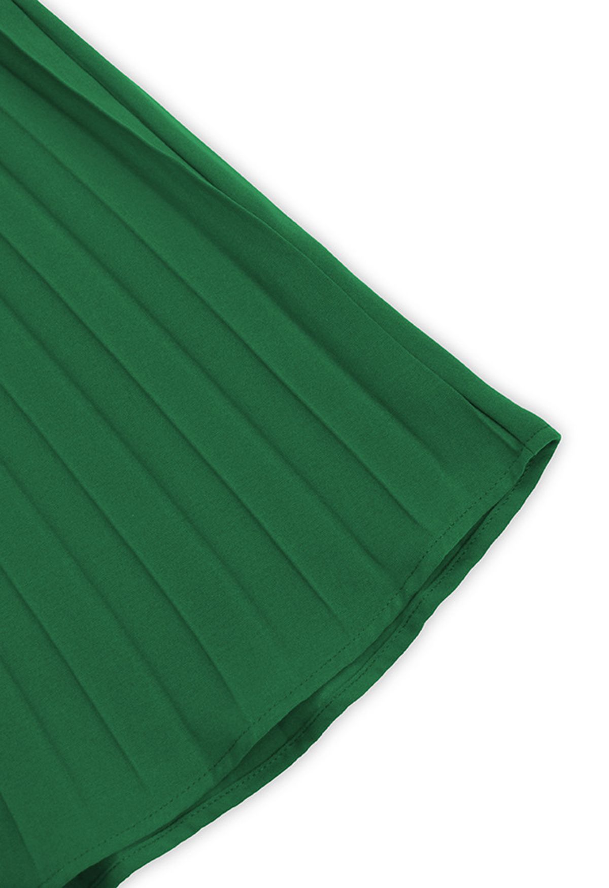 Robe plissée à taille nouée à encolure licou en vert