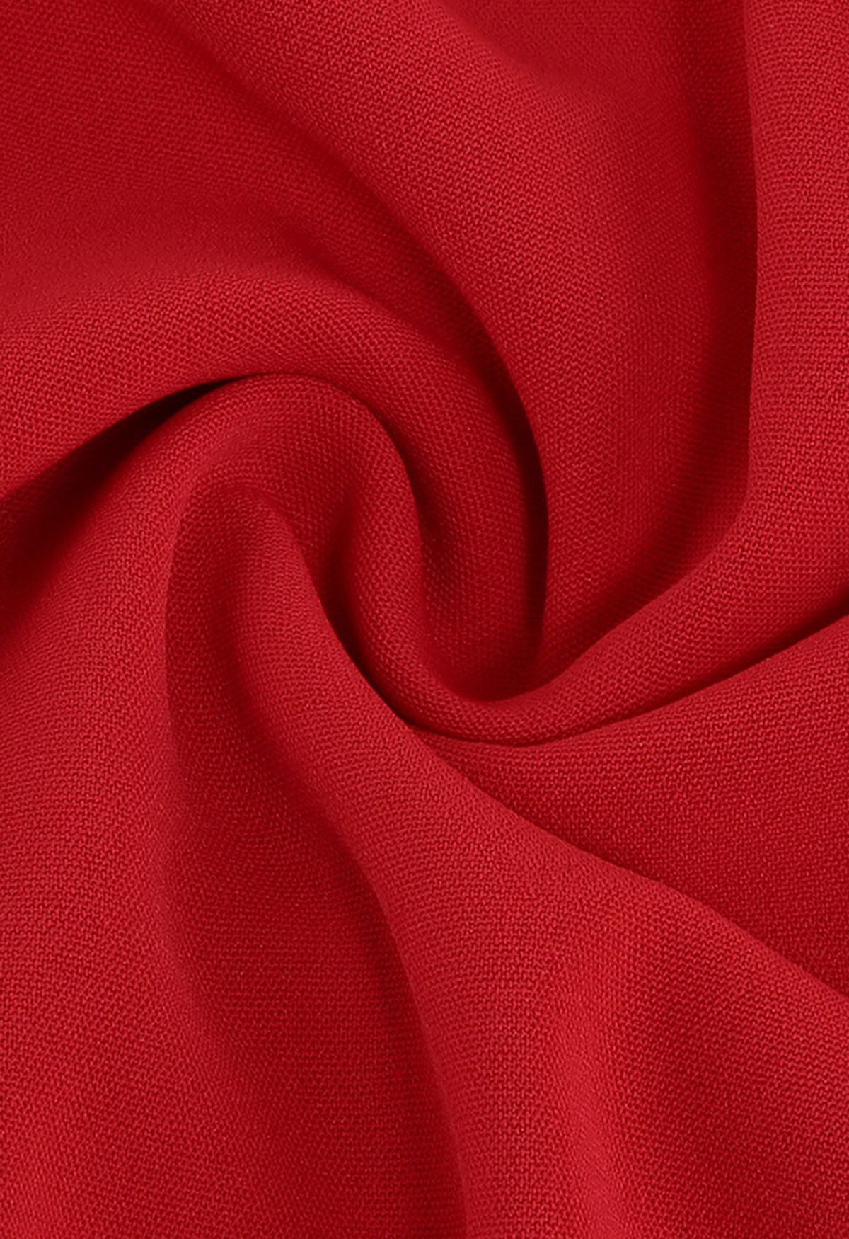 Robe mi-longue plissée sans manches à cordon noué en rouge
